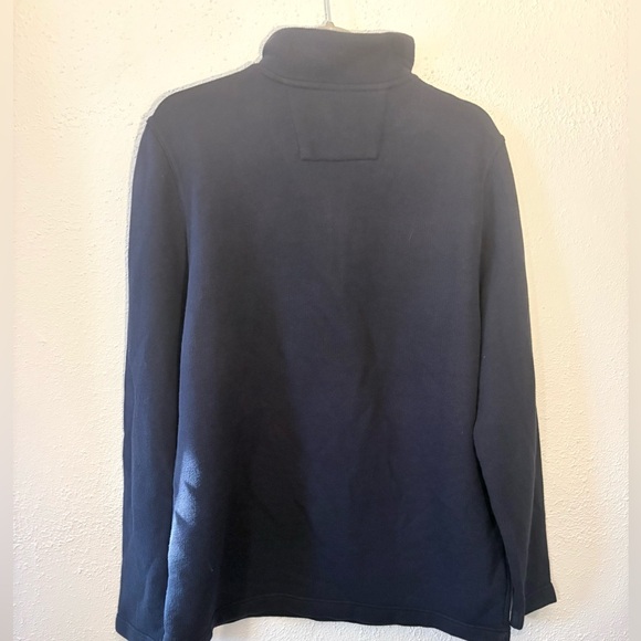 Banana Republic 1/4 Zip Up Pullover Cotton Blend Sweater Navy Blue Men’s Size L - Picture 2 of 4